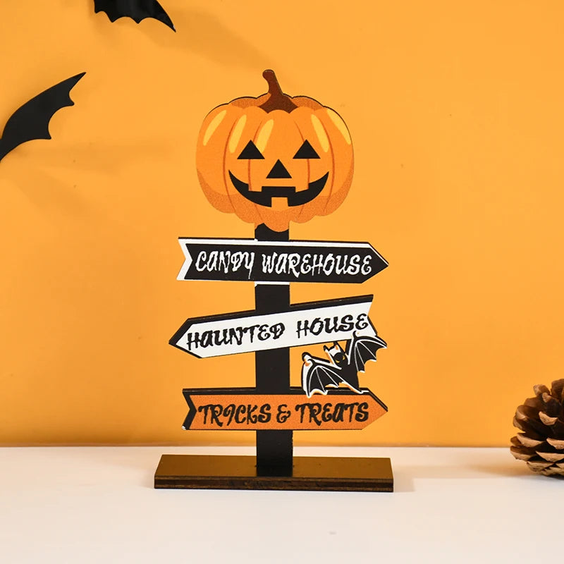 Halloween Wooden Signpost Decoration