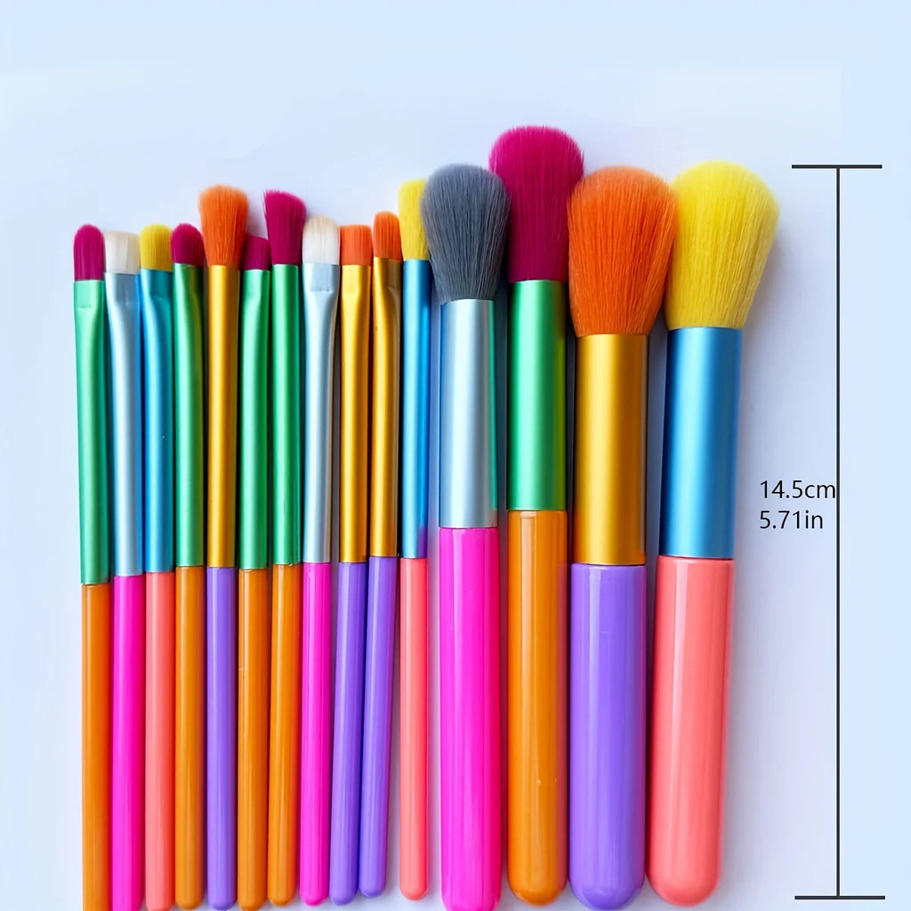 15pcs Makeup Brush Set – Colourful