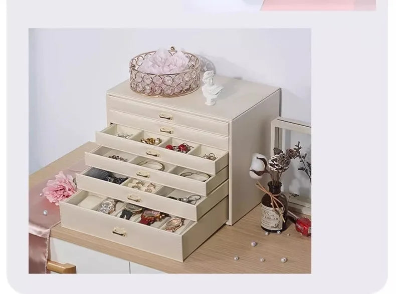 Large Leather Jewelry Storage Box
