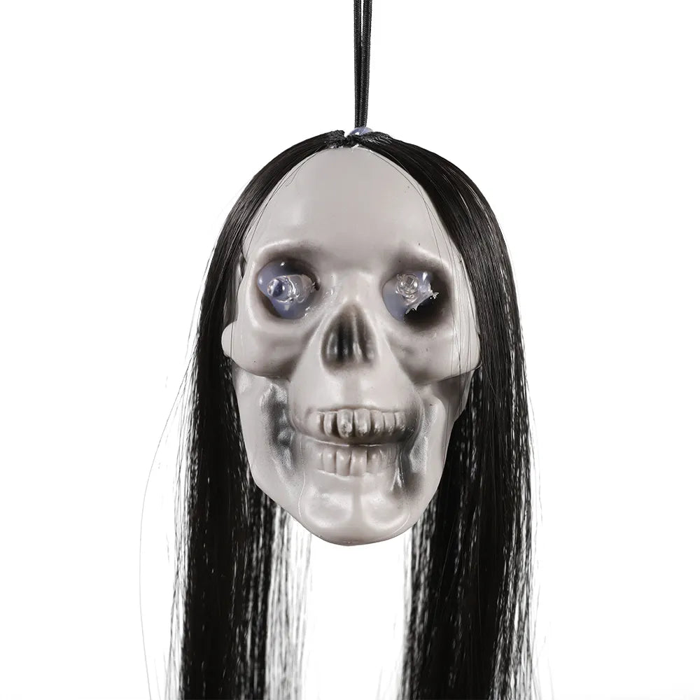 Halloween Long-Haired Light-Up Skull