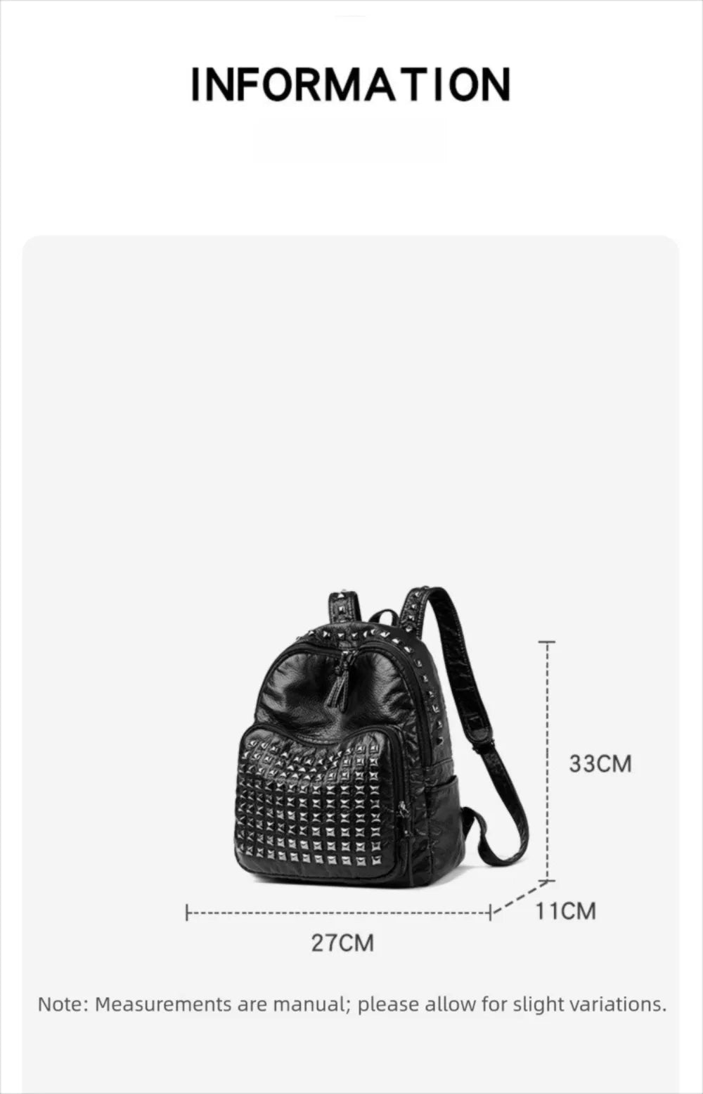 Stylish Rivet Backpack for Men & Women