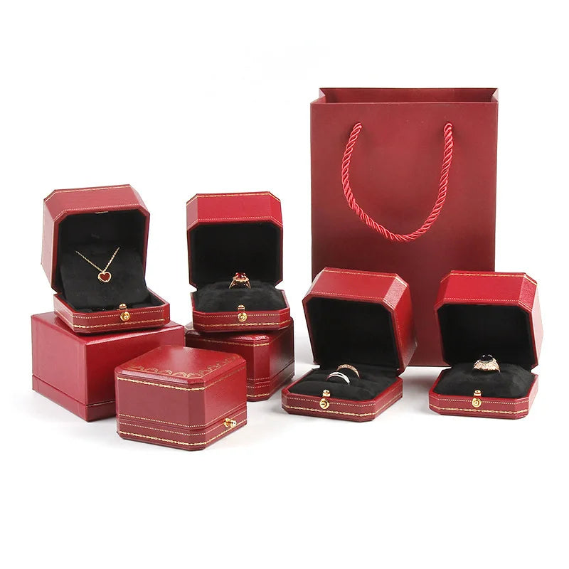Octagonal PU Leather Jewelry Box