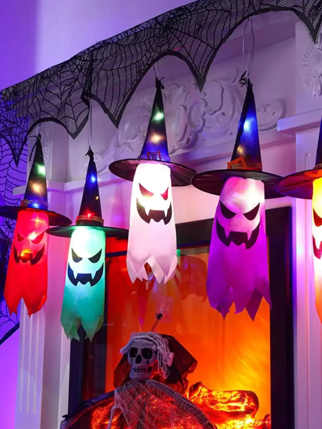 Halloween Light-Up Witch Ghosts – 5 Pack