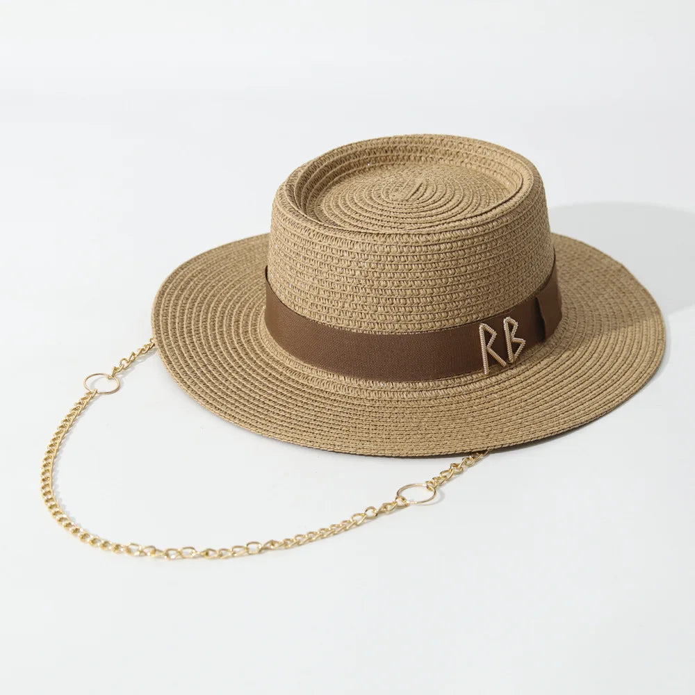 Elegant Ribbon Straw Hat