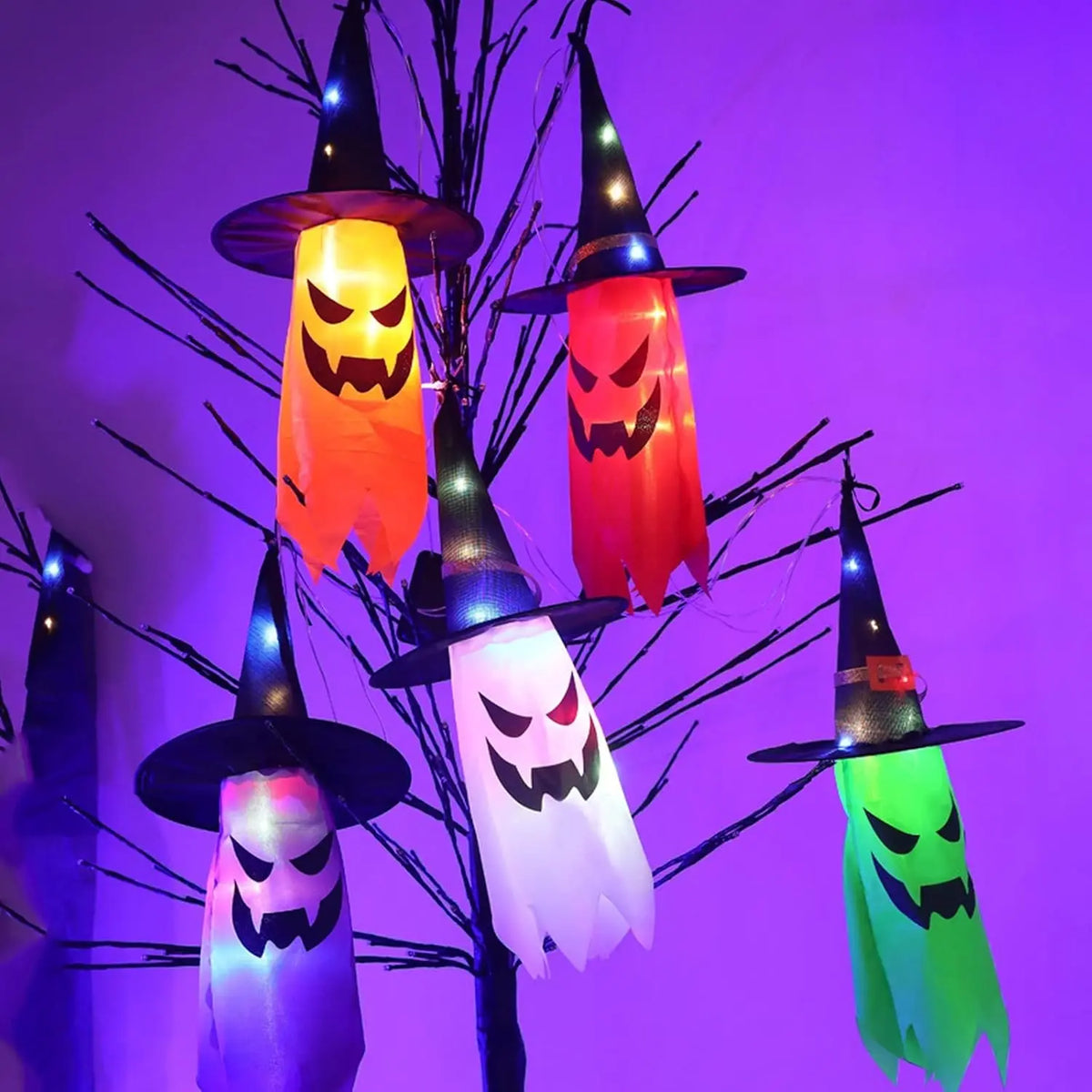 Halloween Light-Up Witch Ghosts – 5 Pack