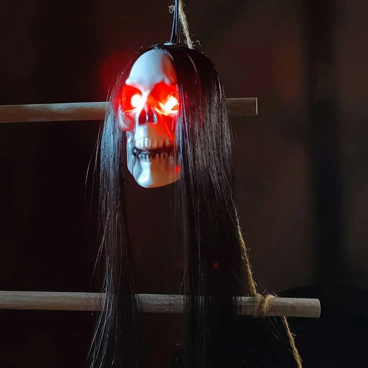 Halloween Long-Haired Light-Up Skull