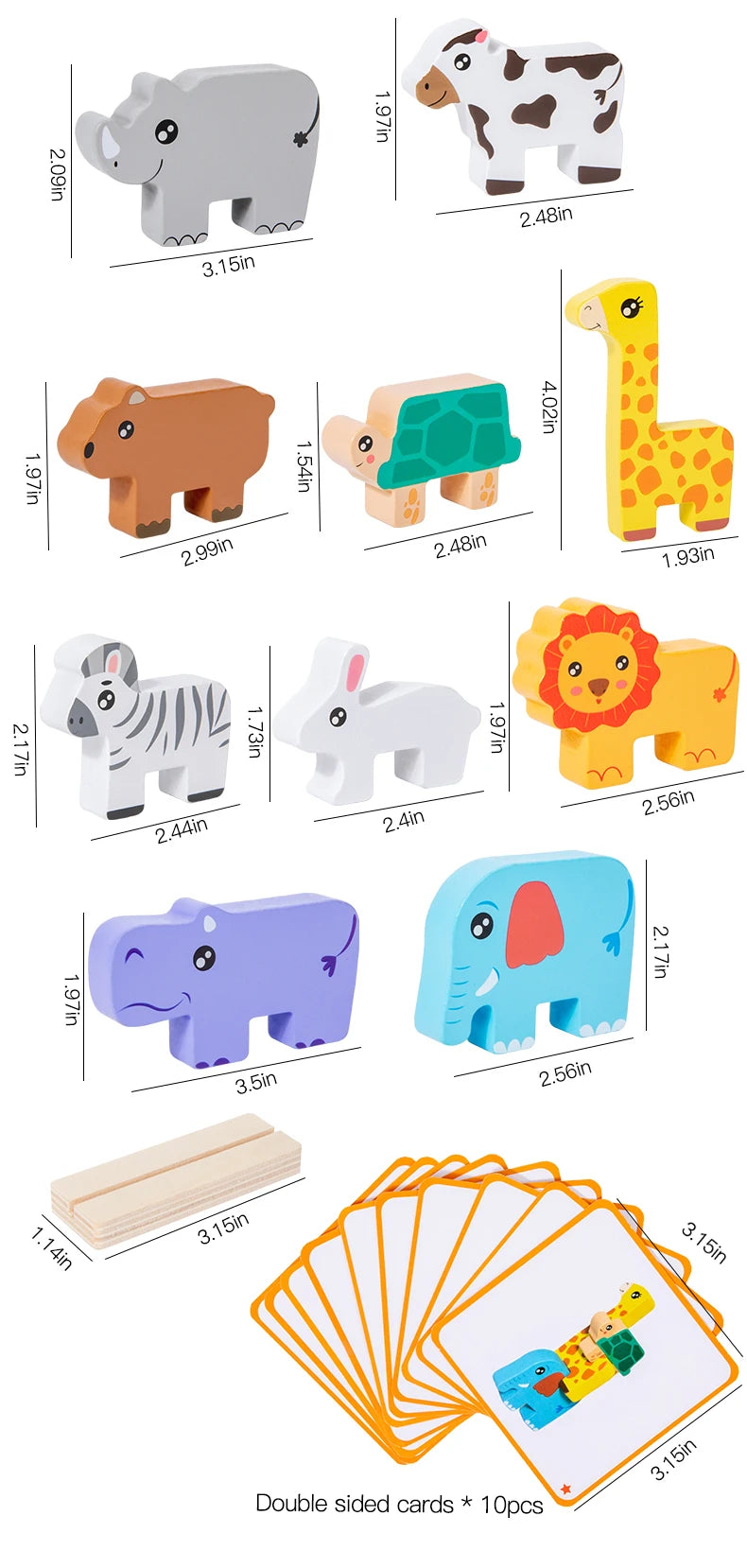 Kids Wooden Animal Stacker Toy