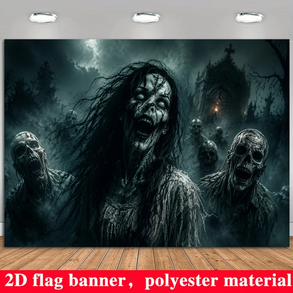 Halloween Zombie Photo Backdrop