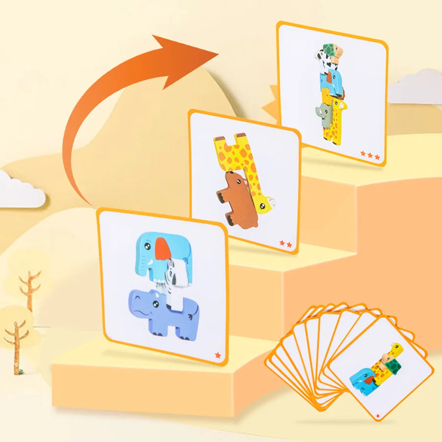 Kids Wooden Animal Stacker Toy