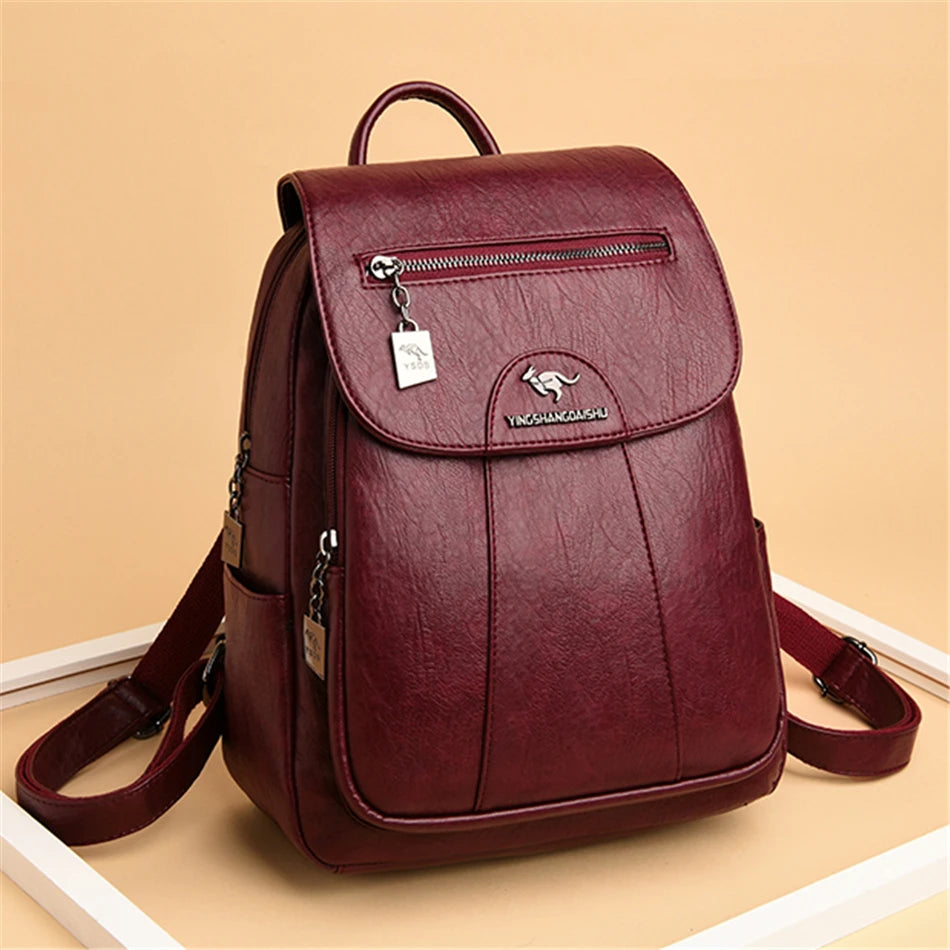 Casual Leather Backpack
