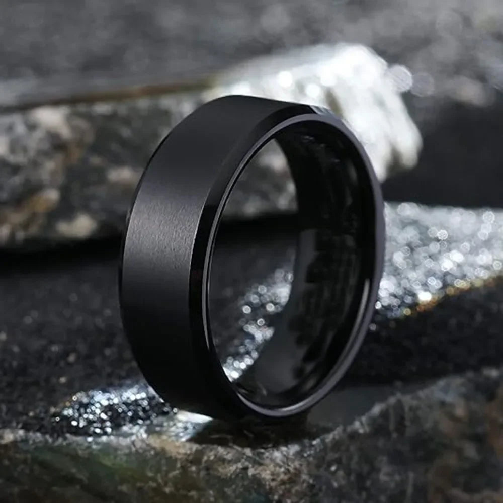 Stainless Steel Men’s Band Ring (Sizes 6–13)
