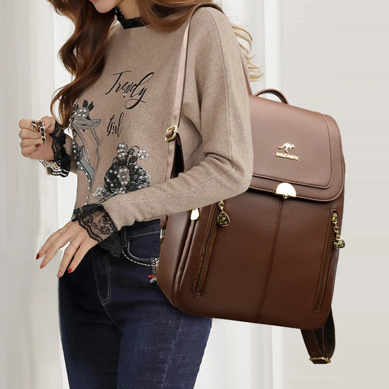 Small Elegant Women’s Leather Backpack