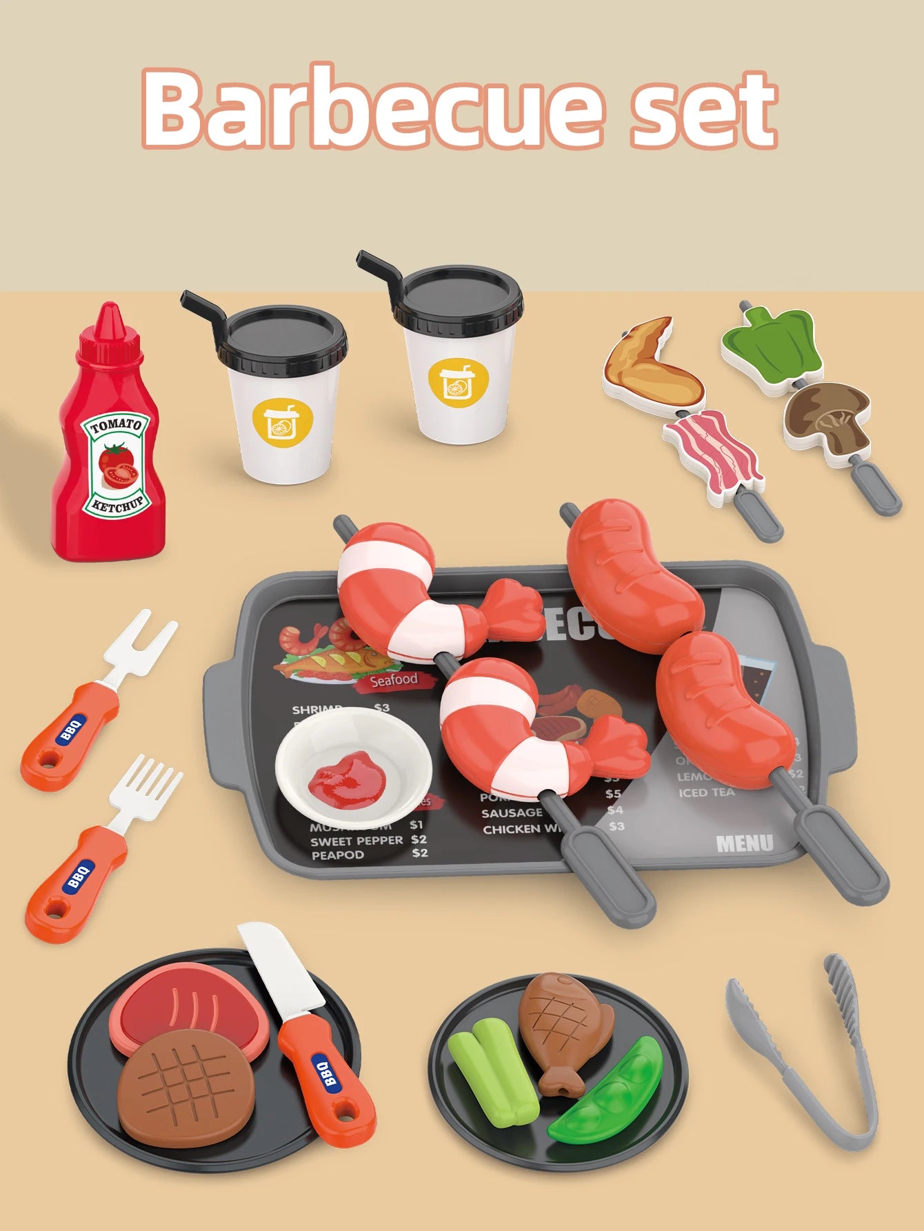 Pretend Play Kitchen Food Toy Set