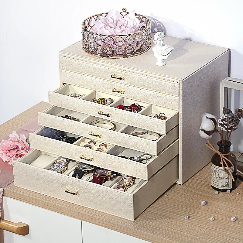 Large Leather Jewelry Storage Box