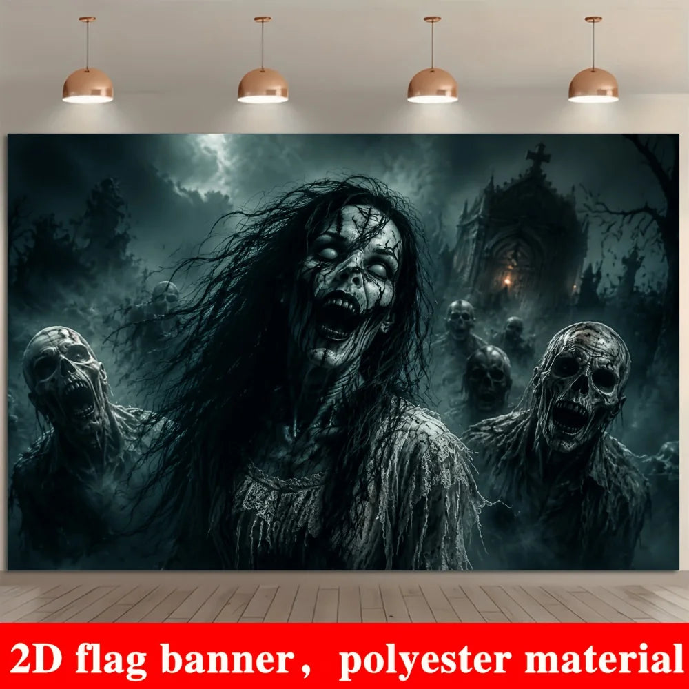 Halloween Zombie Photo Backdrop