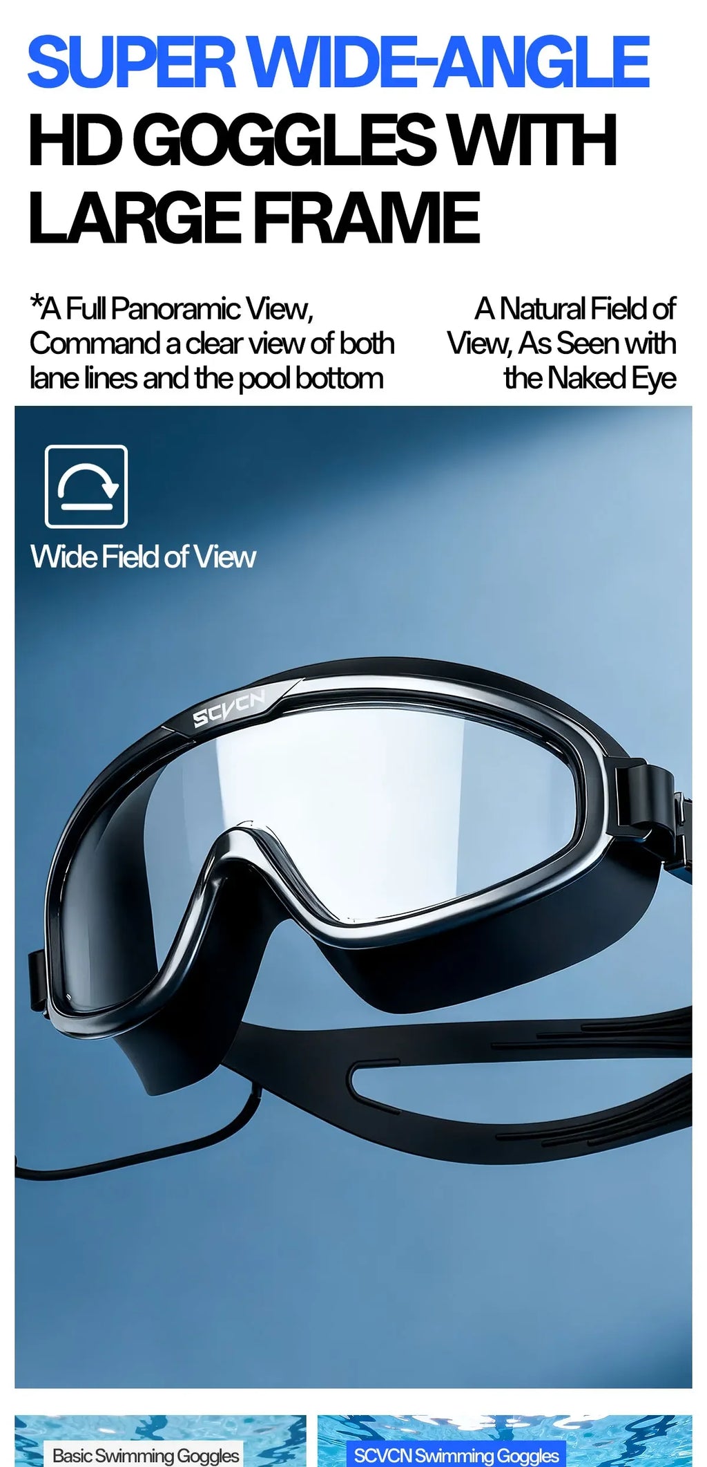 SCVCN Anti-Fog Swimming Goggles