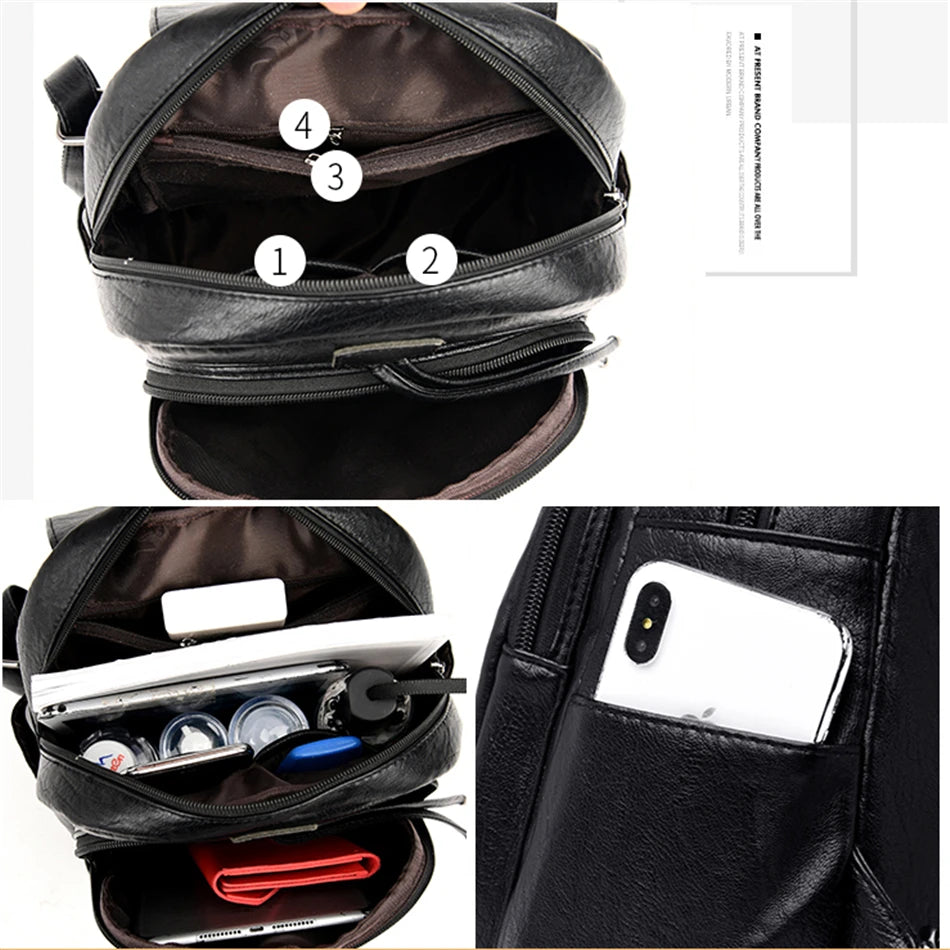 Casual Leather Backpack