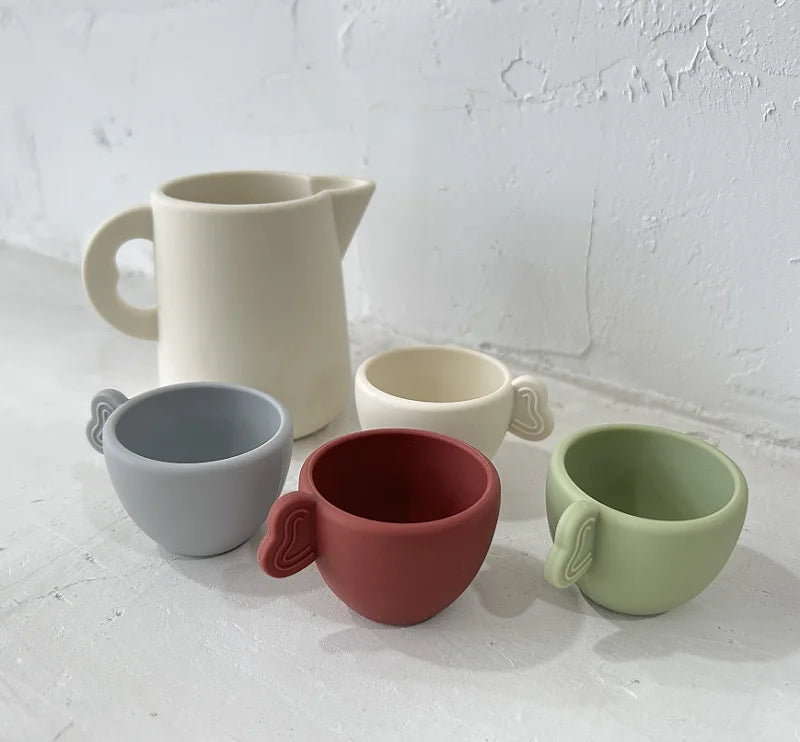 Kids Wooden Pretend Play Tea Set