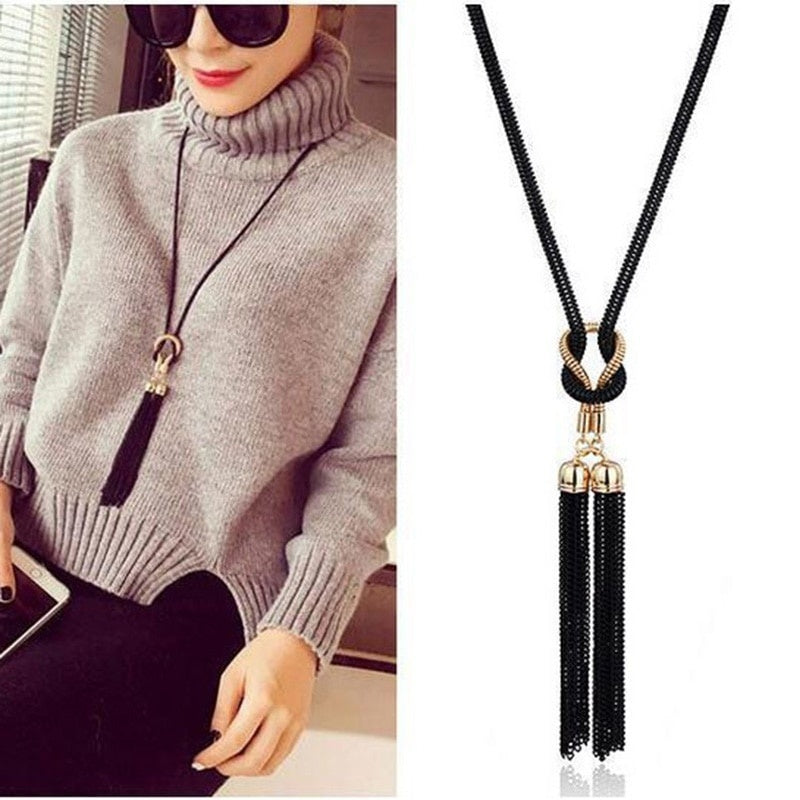 Women’s Tassel Pendant Long Necklace
