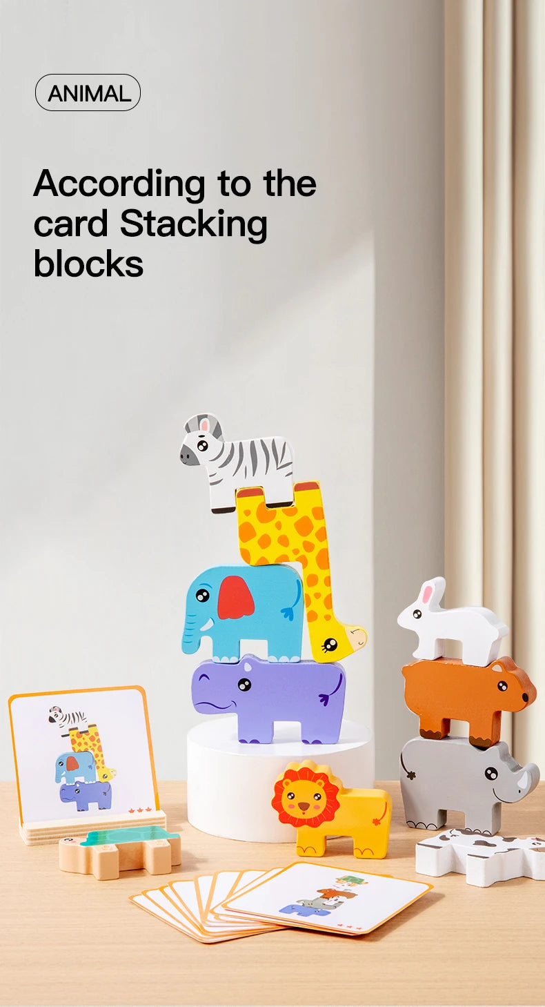 Kids Wooden Animal Stacker Toy