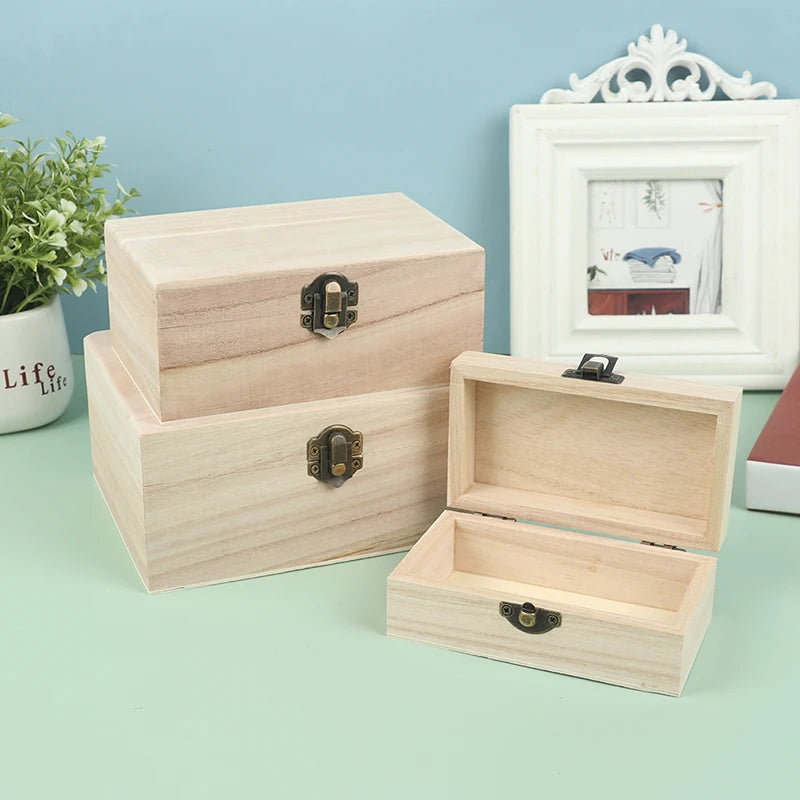 Rectangular Wooden Storage Box