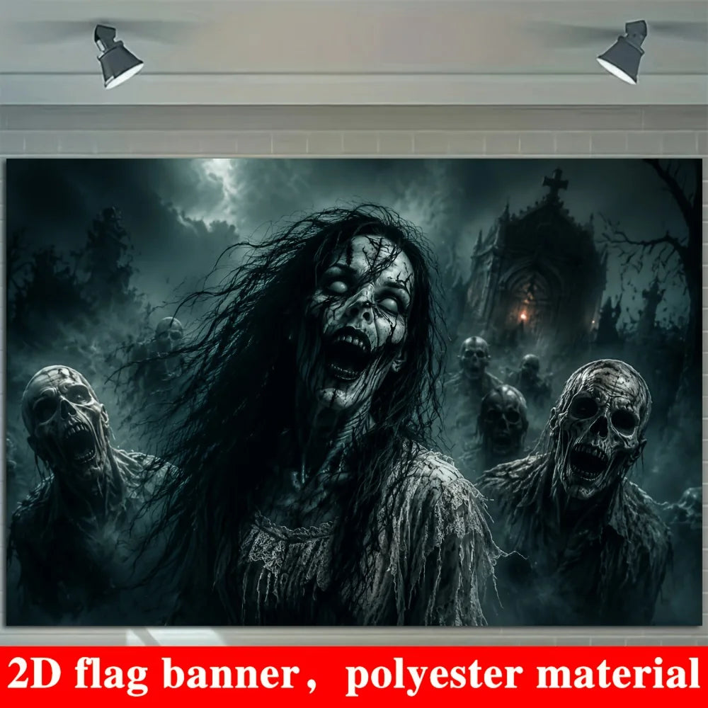 Halloween Zombie Photo Backdrop