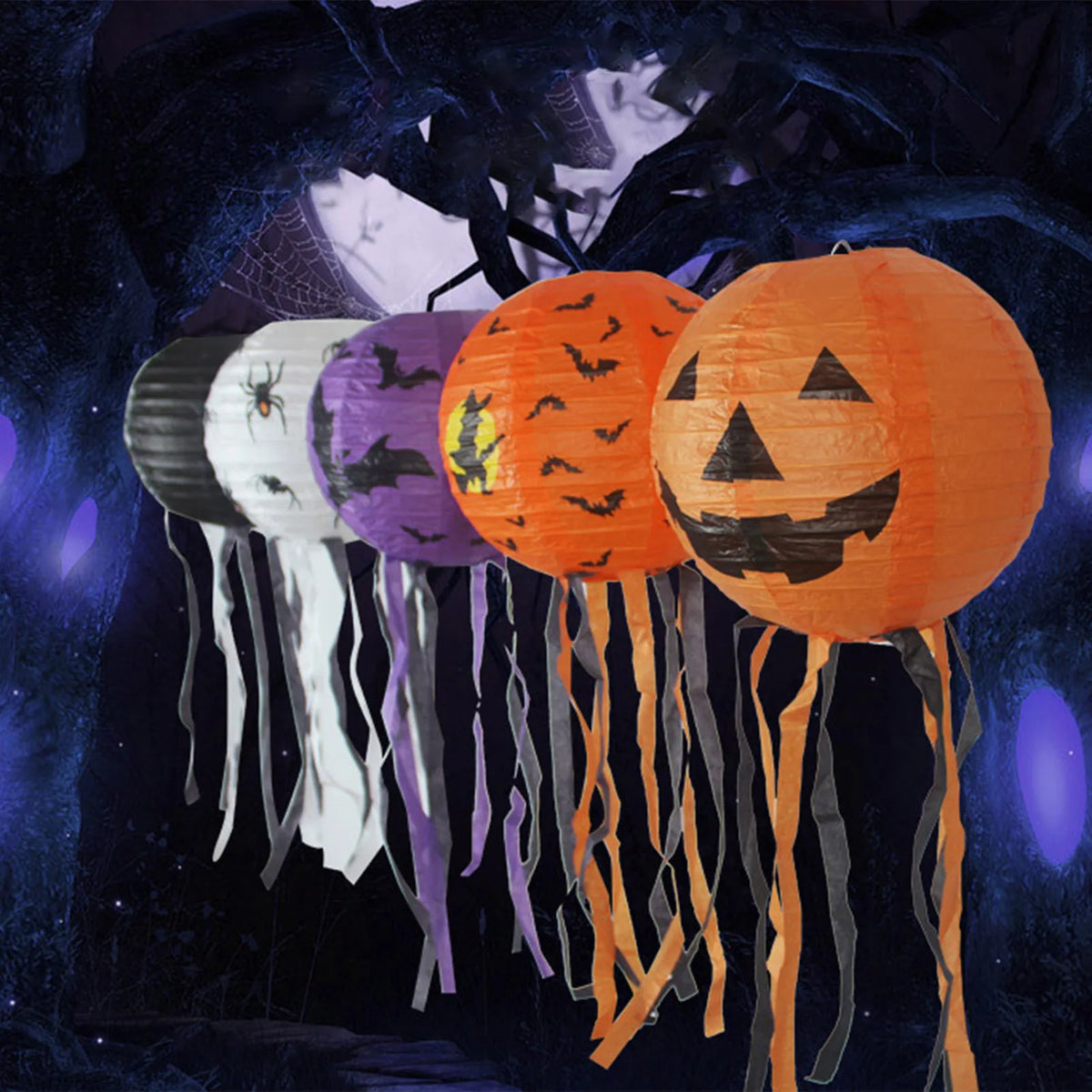 Halloween Paper Lantern with Streamers