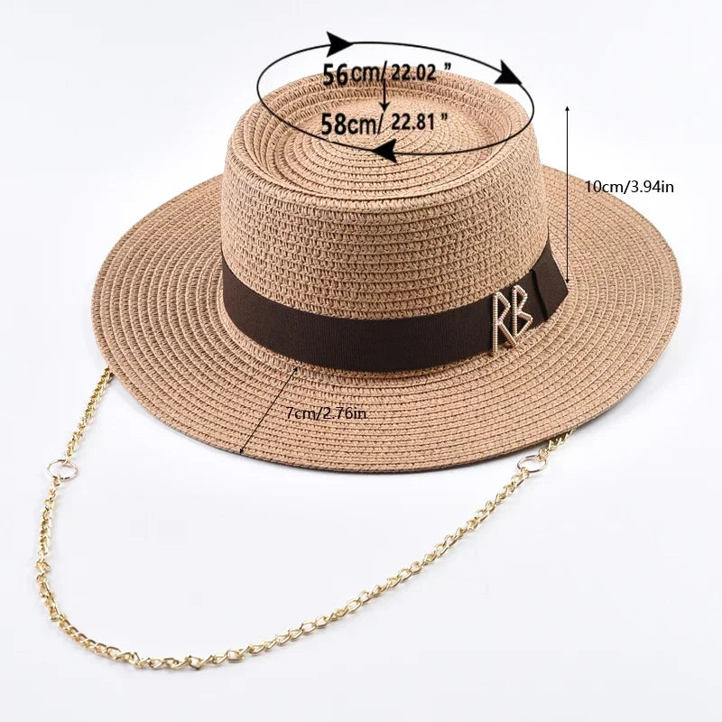 Elegant Ribbon Straw Hat