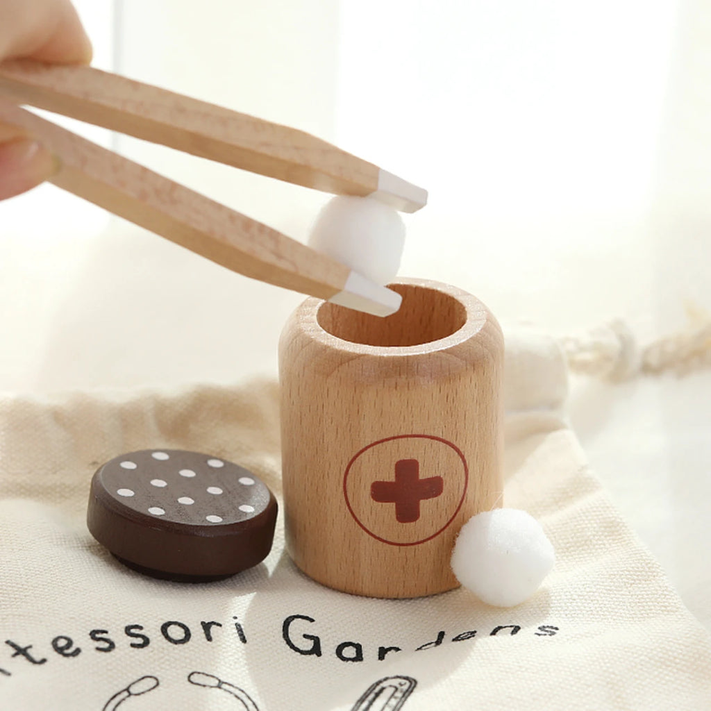 Kids Wooden Doctor Pretend Play Set