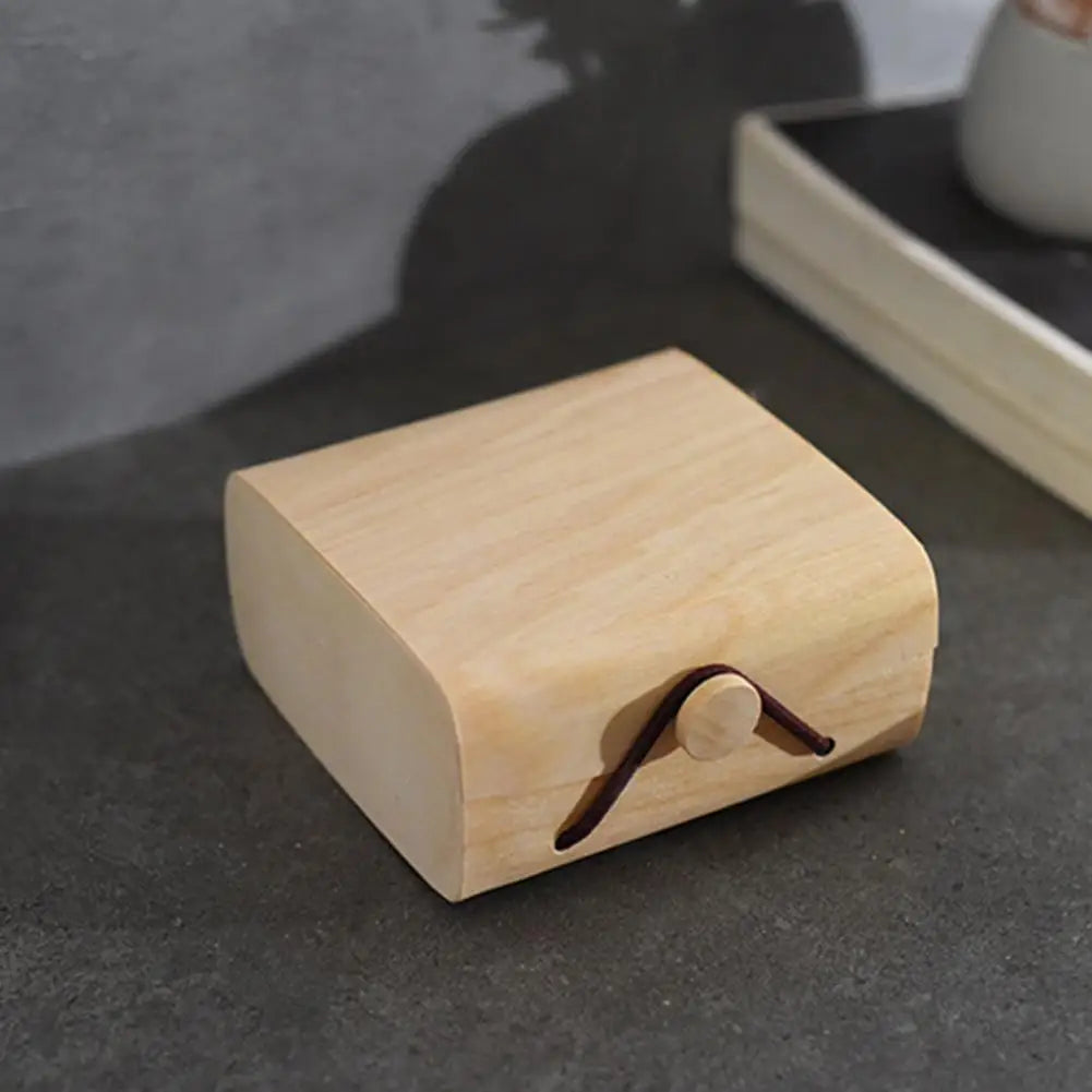 Wood Jewelry Box with Lid & Gold Lock