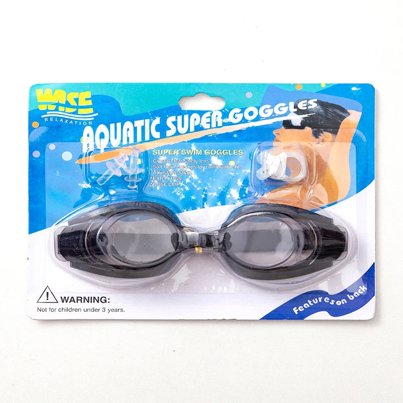 Swim Goggles with Nose Clip & Earplugs