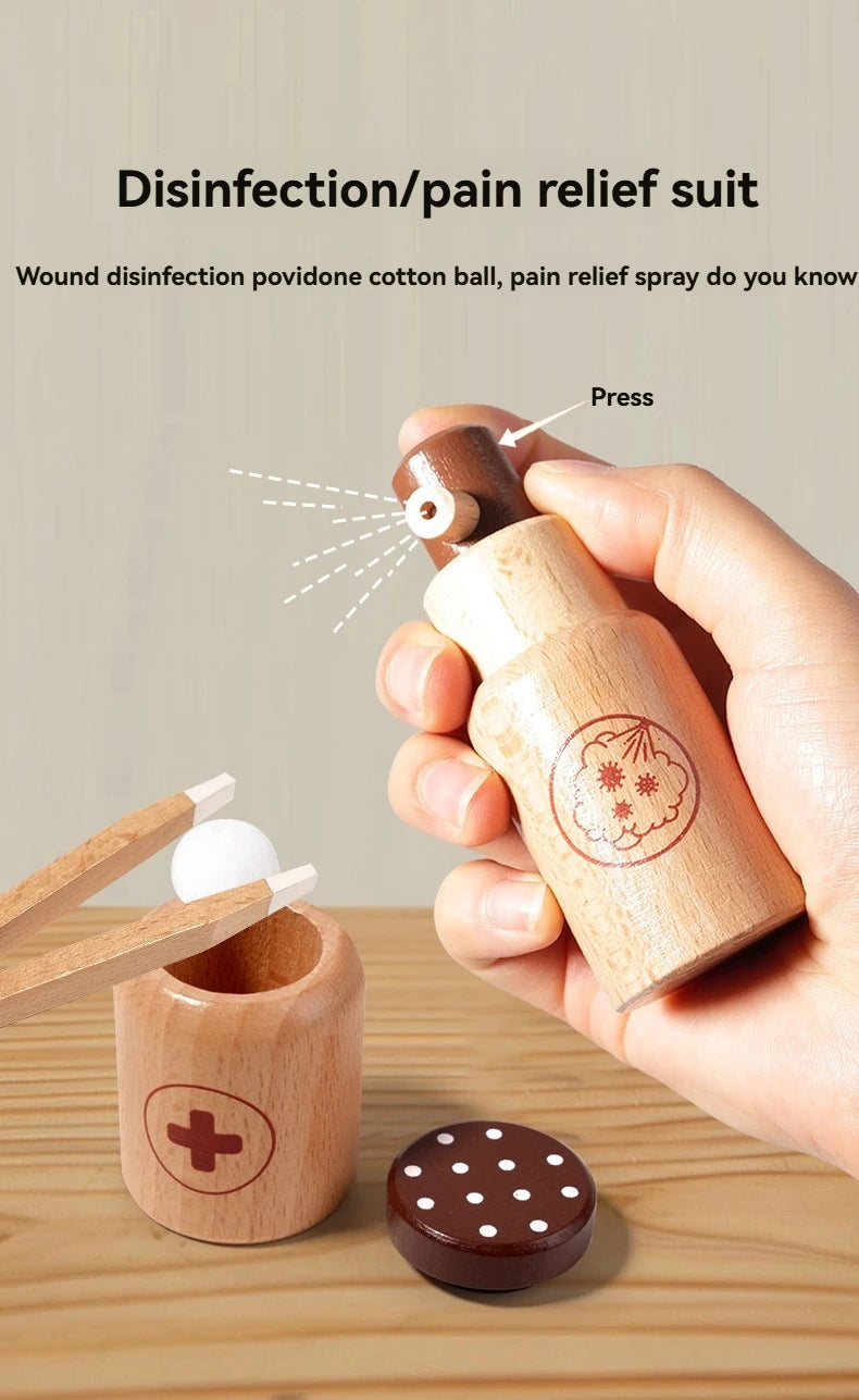 Kids Wooden Doctor Pretend Play Set