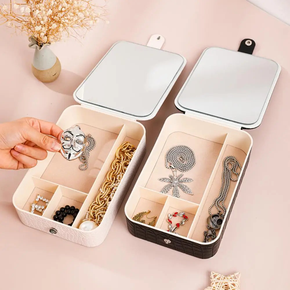 PU Leather Jewelry Box with Mirror