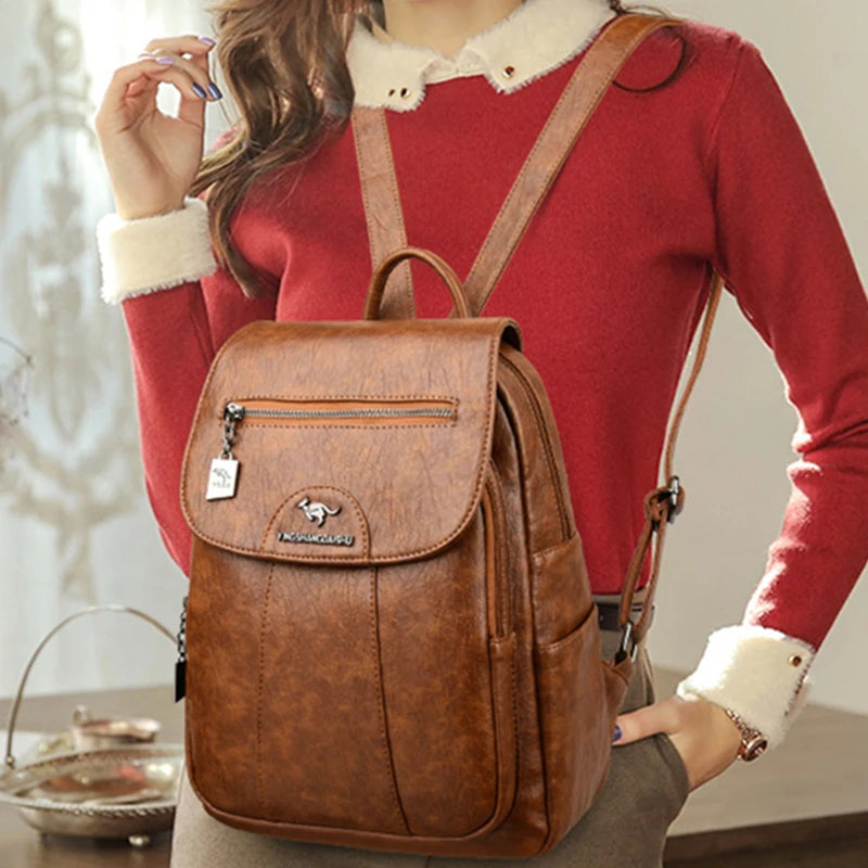 Casual Leather Backpack