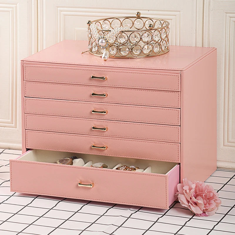 Large Leather Jewelry Storage Box