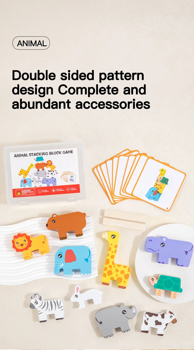 Kids Wooden Animal Stacker Toy