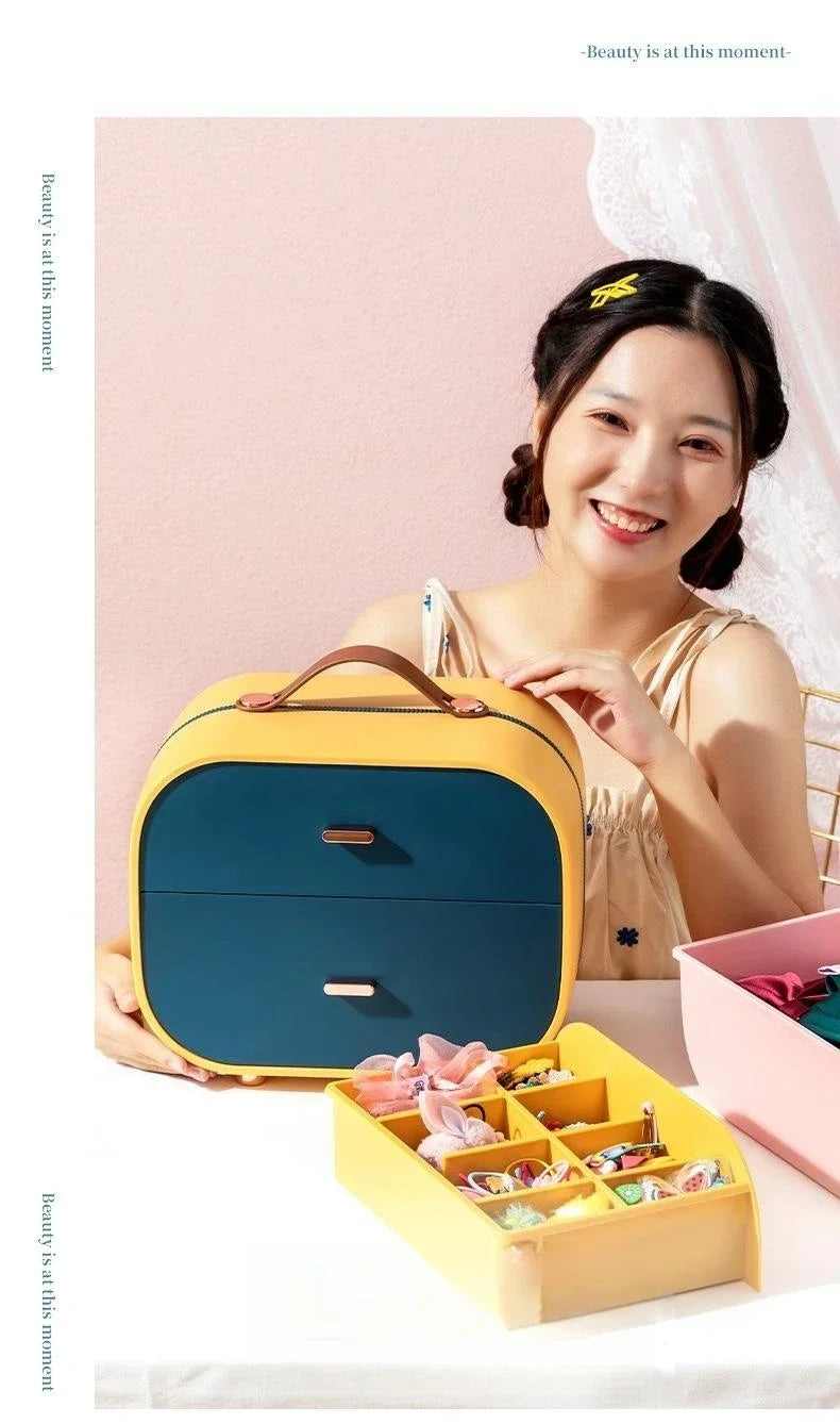 Travel Jewelry Organizer Box with Handle