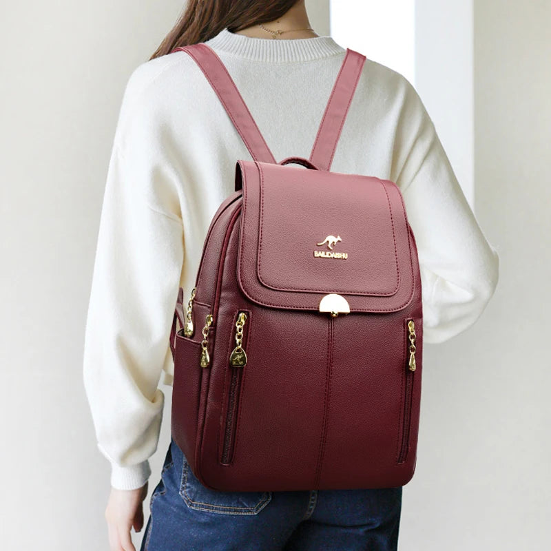 Small Elegant Women’s Leather Backpack