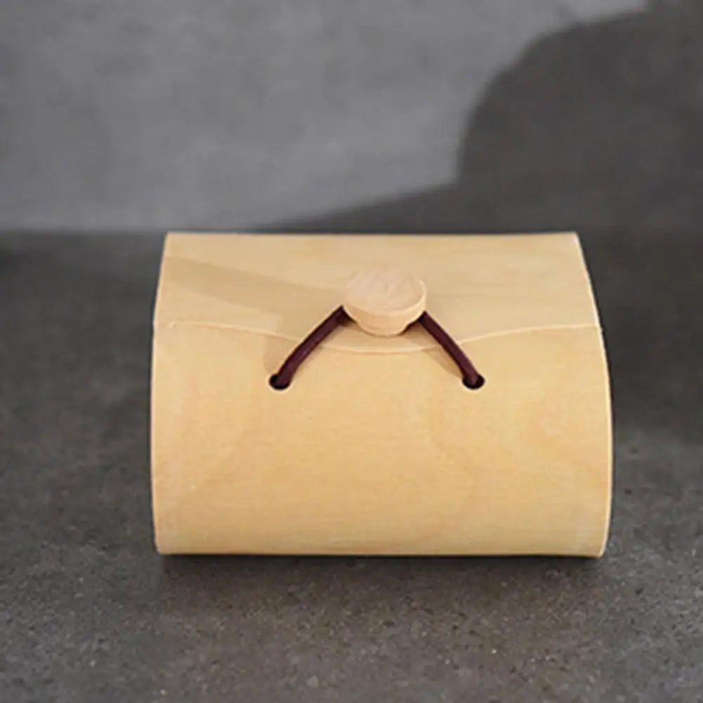 Wood Jewelry Box with Lid & Gold Lock