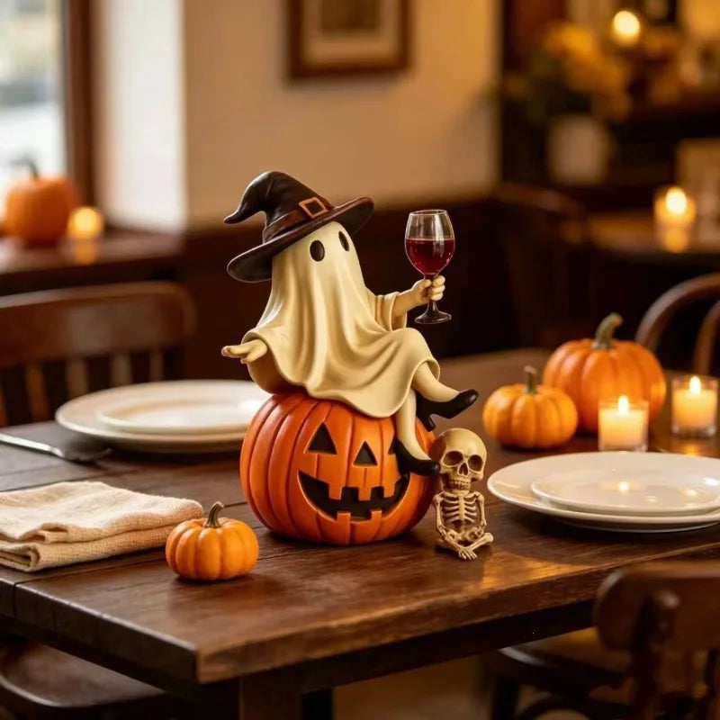 Halloween Ghost & Pumpkin Figurine