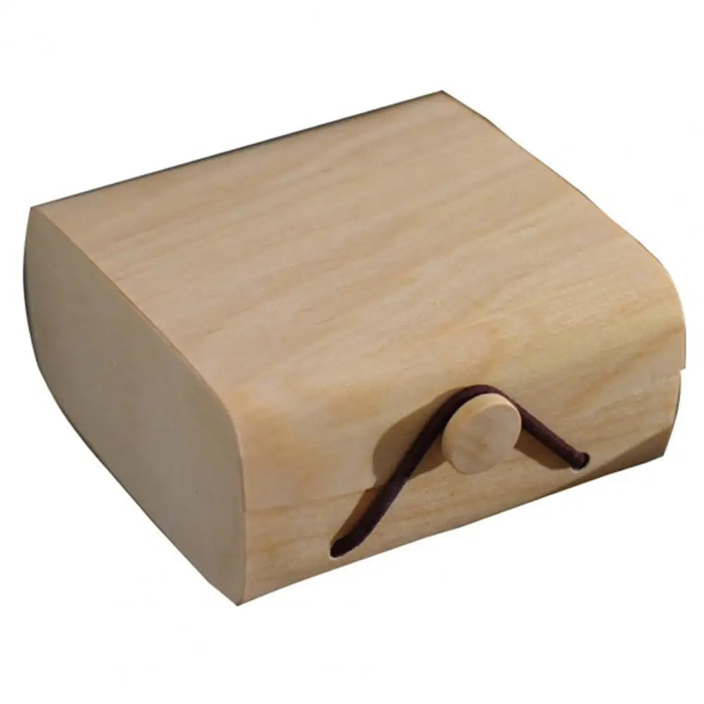 Wood Jewelry Box with Lid & Gold Lock