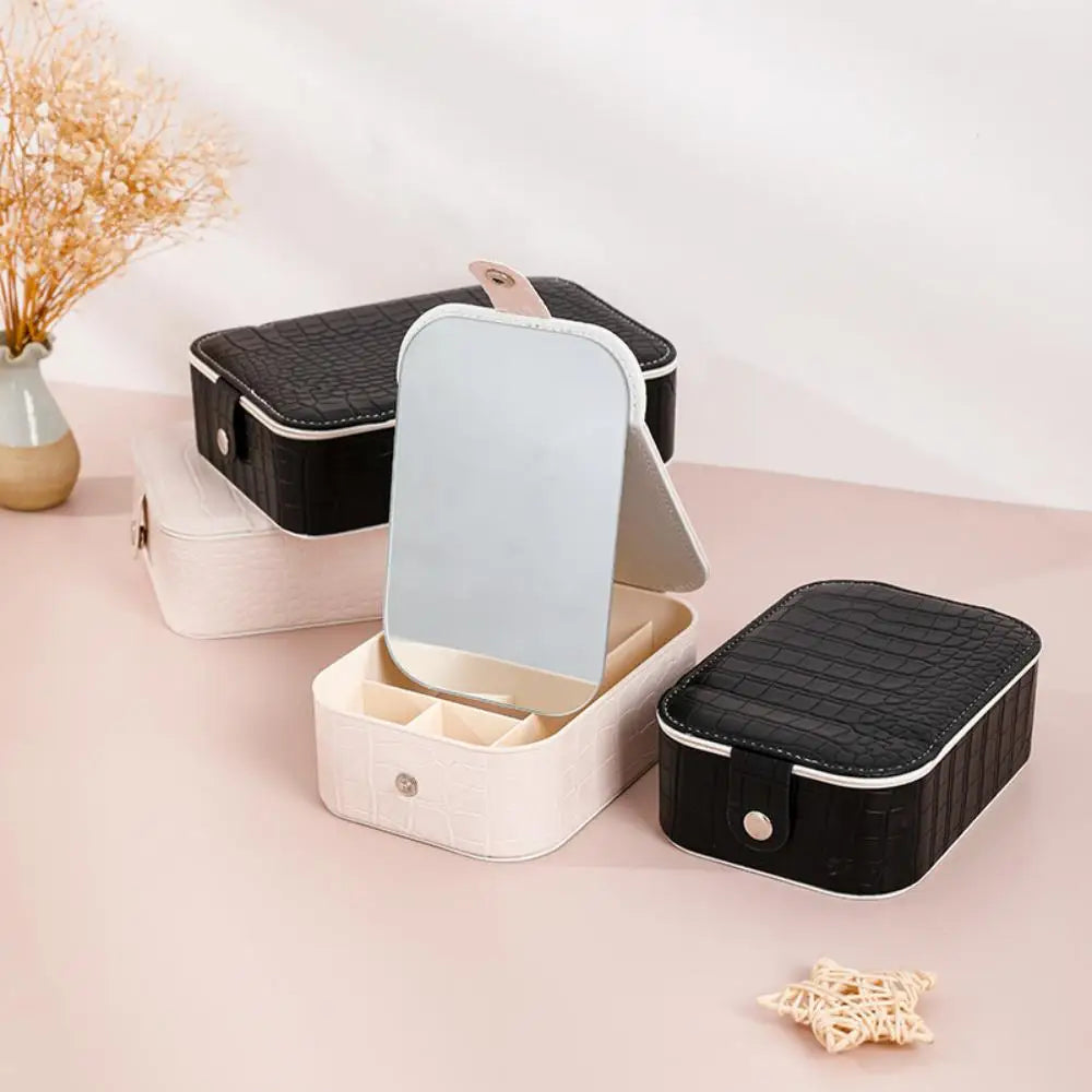 PU Leather Jewelry Box with Mirror