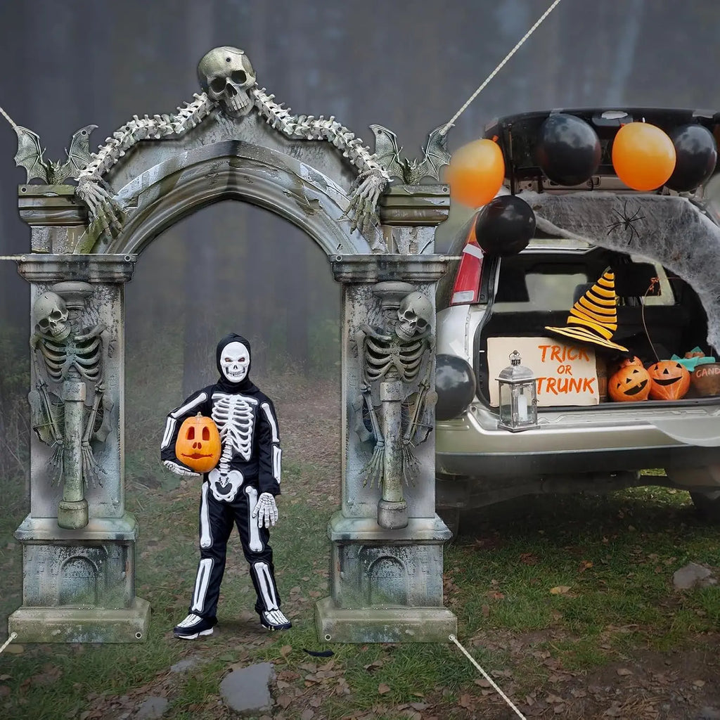 Halloween Skeleton Gate Backdrop