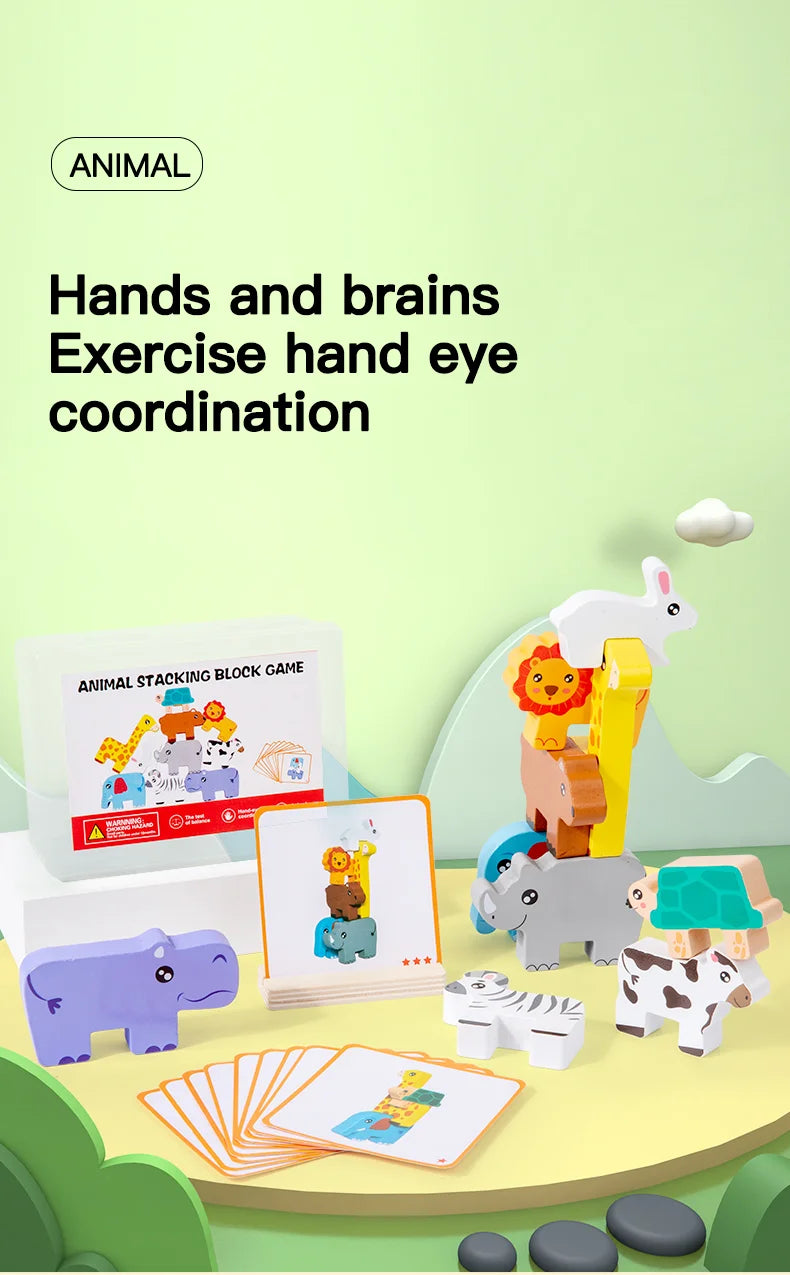 Kids Wooden Animal Stacker Toy