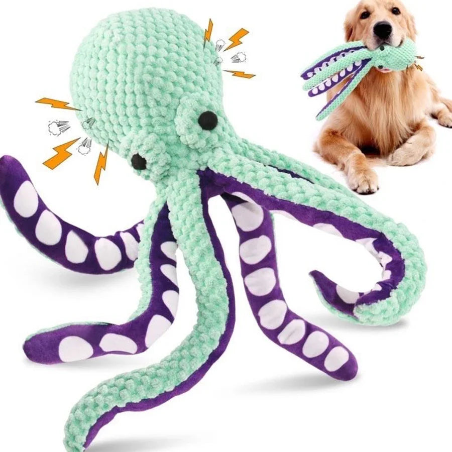 Plush Octopus Dog Toy – Interactive