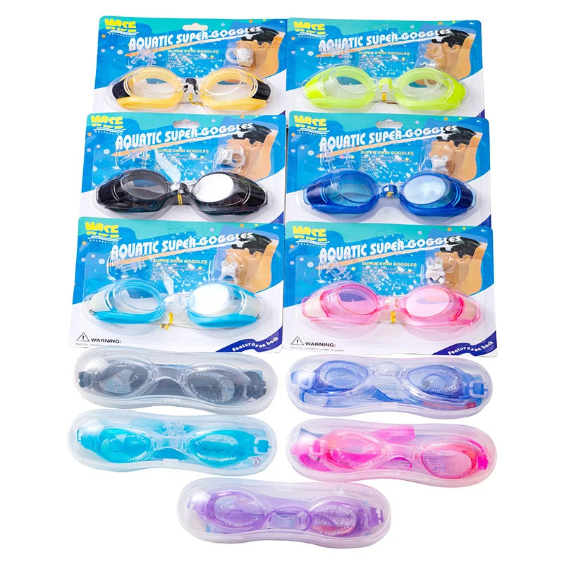 Swim Goggles with Nose Clip & Earplugs