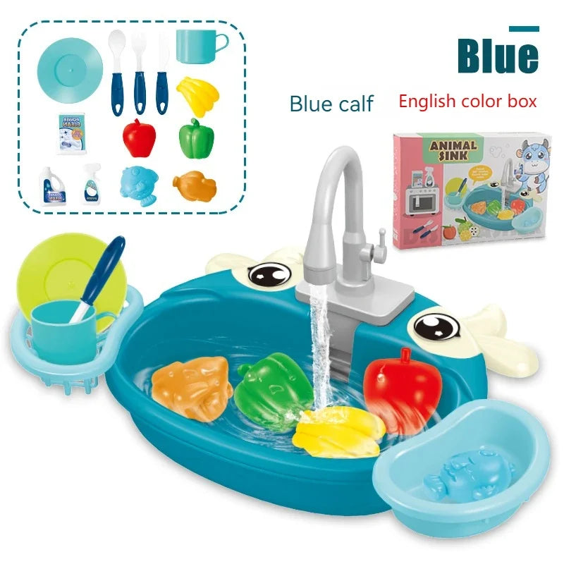 Kids Electric Kitchen Sink Play Set