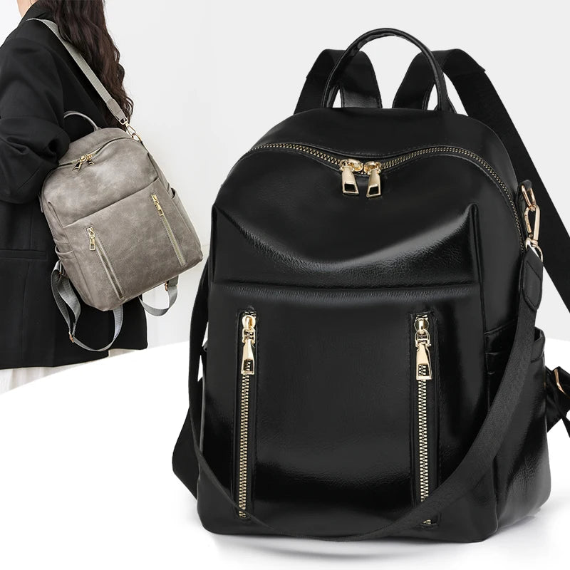 Stylish Solid Color Women’s Backpack