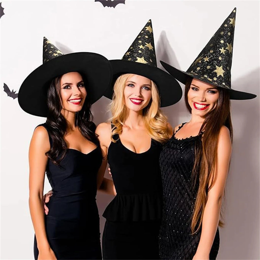 Halloween Star-Print Witch Hat