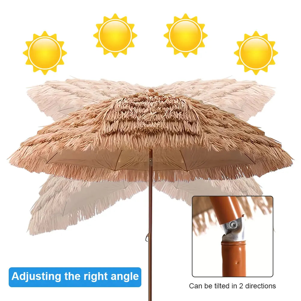Large 8-Rib Tiki Beach Umbrella